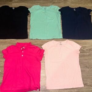 Girls short sleeved shirts. Size 12. Lot of 5. OshKosh and Carter's Kids. EUC.